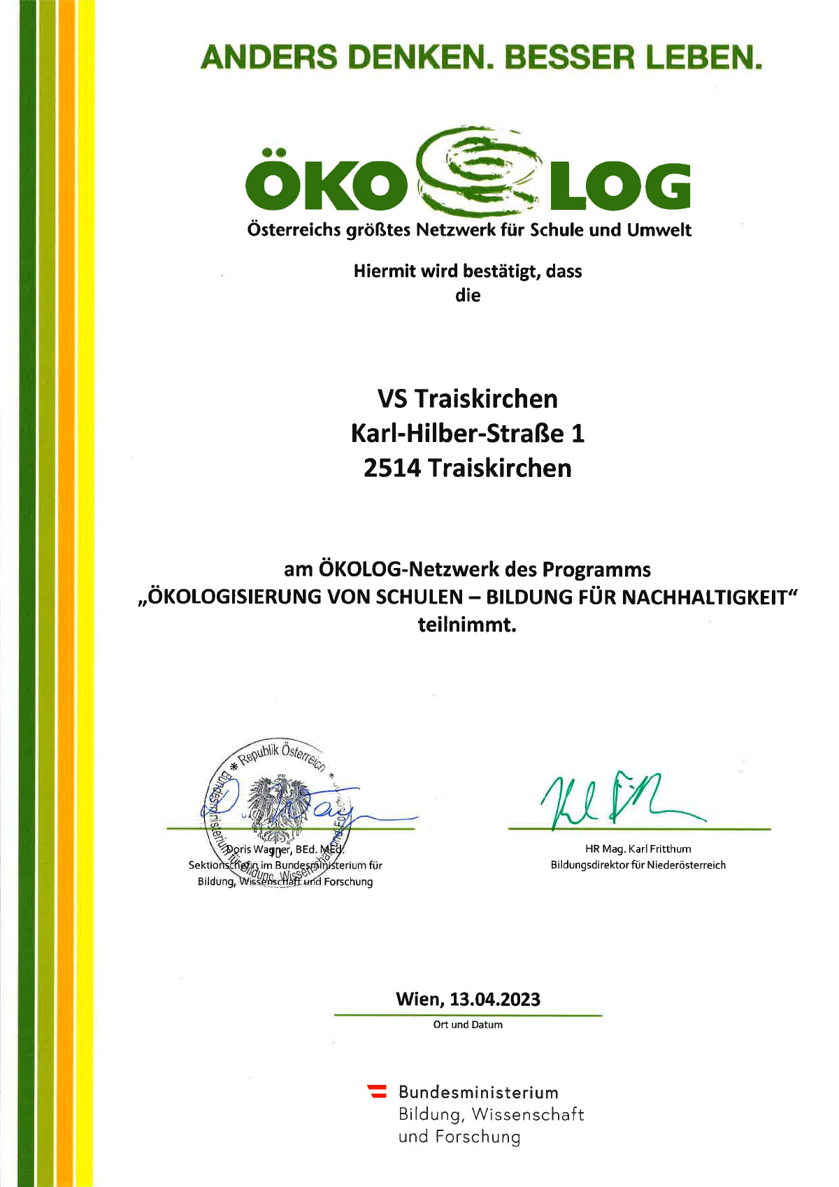 Ökologisierung der VS Traiskirchen